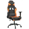 Image de vidaXL Chaise de jeu de massage et repose-pied Noir&Orange Similicuir