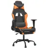 Image de vidaXL Vidaxl Chaise De Jeu De Massage Et Repose-Pied Noir&orange Similicuir
