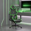 Image de vidaXL Chaise de jeu de massage avec repose-pied Noir&Vert Similicuir