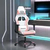 Image de vidaXL Chaise de jeu de massage avec repose-pied Blanc rose Similicuir