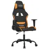 Image de vidaXL Chaise de jeu de massage Noir et orange Tissu