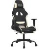 Image de vidaXL Vidaxl Fauteuil De Jeu Pivotant Avec Repose-Pied Noir Et Crème Tissu