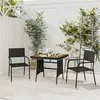 Image de vidaXL Mobilier à dîner d'extérieur 3 pcs Résine tressée Noir