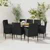 Image de vidaXL Mobilier à dîner d'extérieur 9 pcs Résine tressée Noir