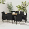 Image de vidaXL Mobilier à dîner d'extérieur 9 pcs Résine tressée Noir