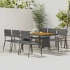 Image de vidaXL Ensemble à manger d'extérieur 7 pcs Résine tressée Gris3120112