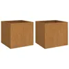 Image de Vidaxl JardiniÃ¨res 2 Pcs Gris 49x47x46 Cm Acier Corten
