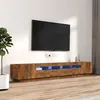 Image de vidaXL Ensemble de meubles TV avec lumières LED 3 pcs Chêne fumé3120173