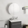 Image de vidaXL Armoire de salle de bain miroir rond et LED Blanc 40x40x17,5 cm345579