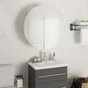 Image de vidaXL Armoire de salle de bain miroir rond et LED Blanc 47x47x17,5 cm345583