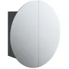 Image de vidaXL Vidaxl Armoire De Salle De Bain Miroir Rond Et Led Noir 47x47x17,5 Cm