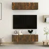Image de vidaXL Meubles TV muraux 4 pcs Chêne fumé 60x30x30cm Bois d'ingénierie