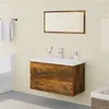 Image de vidaXL Meubles de salle de bain Chêne fumé Bois d'ingénierie3120348