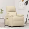 Image de vidaXL Fauteuil de massage Crème Tissu348468