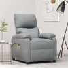 Image de vidaXL Fauteuil de massage Gris clair Tissu348469