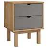 Image de Vidaxl Table De Chevet Otta Marron Et Gris 45x39x57 Cm Bois Pin Massif