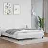 Image de vidaXL Cadre de lit Blanc 140x200 cm Similicuir