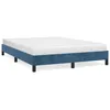 Image de vidaXL Vidaxl Cadre De Lit Bleu Foncé 140x190 Cm Velours