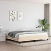 Image de vidaXL Cadre de lit Crème 200 x 200 cm Tissu