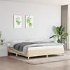 Image de vidaXL Cadre de lit Crème 180 x 200 cm Tissu