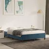Image de vidaXL Cadre de lit Bleu foncé 140x190 cm Velours