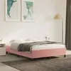 Image de vidaXL Cadre de lit Rose 140x190 cm Velours