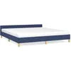 Image de vidaXL vidaXL Cadre de lit avec tête de lit Bleu 160x200 cm Tissu