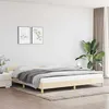 Image de vidaXL Cadre de lit avec tête de lit Crème 200 x 200 cm Tissu