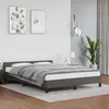Image de vidaXL Cadre de lit avec tête de lit sans matelas gris 140x200 cm347505