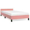 Image de vidaXL Cadre de lit avec tÃªte de lit Rose 90x200 cm Velours