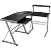 Image de vidaXL Bureau d'ordinateur d'angle Noir 132x112x99cm Bois d'ingÃ©nierie