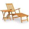 Image de vidaXL Vidaxl Chaise Longue D'extérieur Repose-Pieds Et Table Acacia Solide