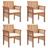 Image de vidaXL Chaises de jardin avec coussins lot de 4 Bois d'acacia massif3120450