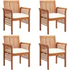 Image de vidaXL Vidaxl Chaises De Jardin Avec Coussins 4 Pcs Bois D'acacia Massif