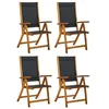 Image de vidaXL Chaises de jardin pliantes lot de 4 acacia massif et textilène3120454