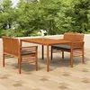 Image de vidaXL Ensemble à manger d'extérieur 3 pcs et coussins Acacia solide