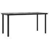 Image de Vidaxl Table Ã DÃ®ner De Jardin Noir 160x80x74 Cm Acier Et Verre TrempÃ©