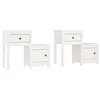 Image de vidaXL Tables de chevet 2 pcs Blanc 79,5x38x65,5 cm Bois de pin massif