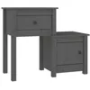 Image de vidaXL Table de chevet Gris 79,5x38x65,5 cm Bois de pin massif