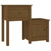 Image de vidaXL Table de chevet Marron miel 79,5x38x65,5 cm Bois de pin massif