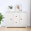 Image de vidaXL Buffet Blanc 100x35x74 cm Bois massif de pin814565