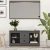 Image de vidaXL Meuble TV Gris 103x36,5x52 cm Bois de pin massif814571