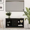 Image de vidaXL Meuble TV Noir 103x36,5x52 cm Bois de pin massif814573