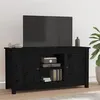 Image de vidaXL Meuble TV Noir 103x36,5x52 cm Bois de pin massif814588