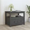 Image de vidaXL Table basse Gris 71x49x55 cm Bois massif de pin820938