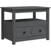 Image de vidaXL Table basse Gris 71x49x55 cm Bois massif de pin