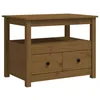 Image de vidaXL Table basse Marron miel 71x49x55 cm Bois massif de pin