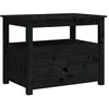 Image de vidaXL Table basse Noir 71x49x55 cm Bois massif de pin