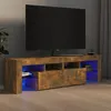 Image de vidaXL Meuble TV avec lumières LED Chêne fumé 140x36,5x40 cm822641