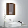 Image de vidaXL Armoire à miroir LED de salle de bain chêne marron 40x12x45 cm
